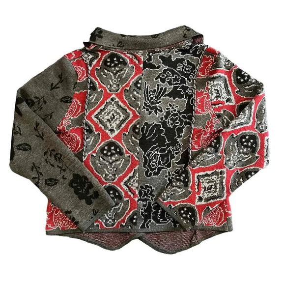 Coldwater Creek Button-Up Floral Pattern Collared Long Sleeve Cardigan -  Large - Picture 4 of 5